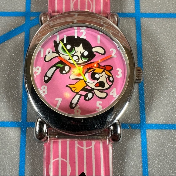 Vintage Powerpuff Girls Children’s Analog Watch Pink Blossom Bubbles Buttercup - Picture 3 of 11